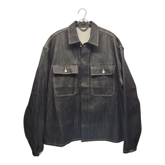 Kayne West Yeezy Indigo Blue Raw Denim Shirt Jacket LARGE **Unreleased - Picture 1 of 8